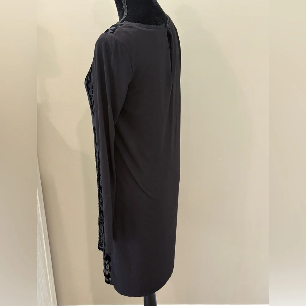 Women’s HALE BOB Black beaded long sleeve floral dress- Size small - Picture 3 of 8